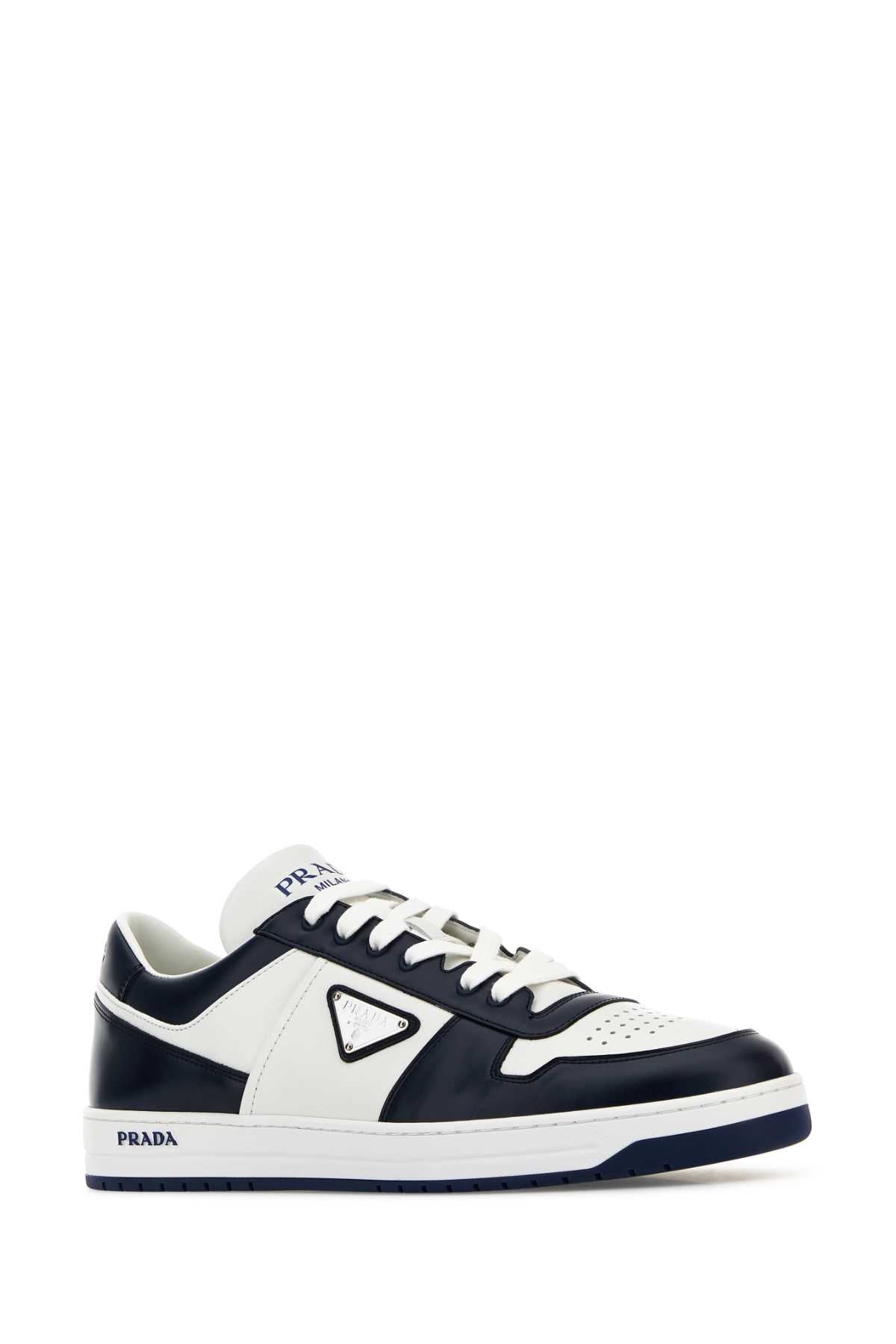 PRADA Two-Tone Leather Downtown Sneakers for Men