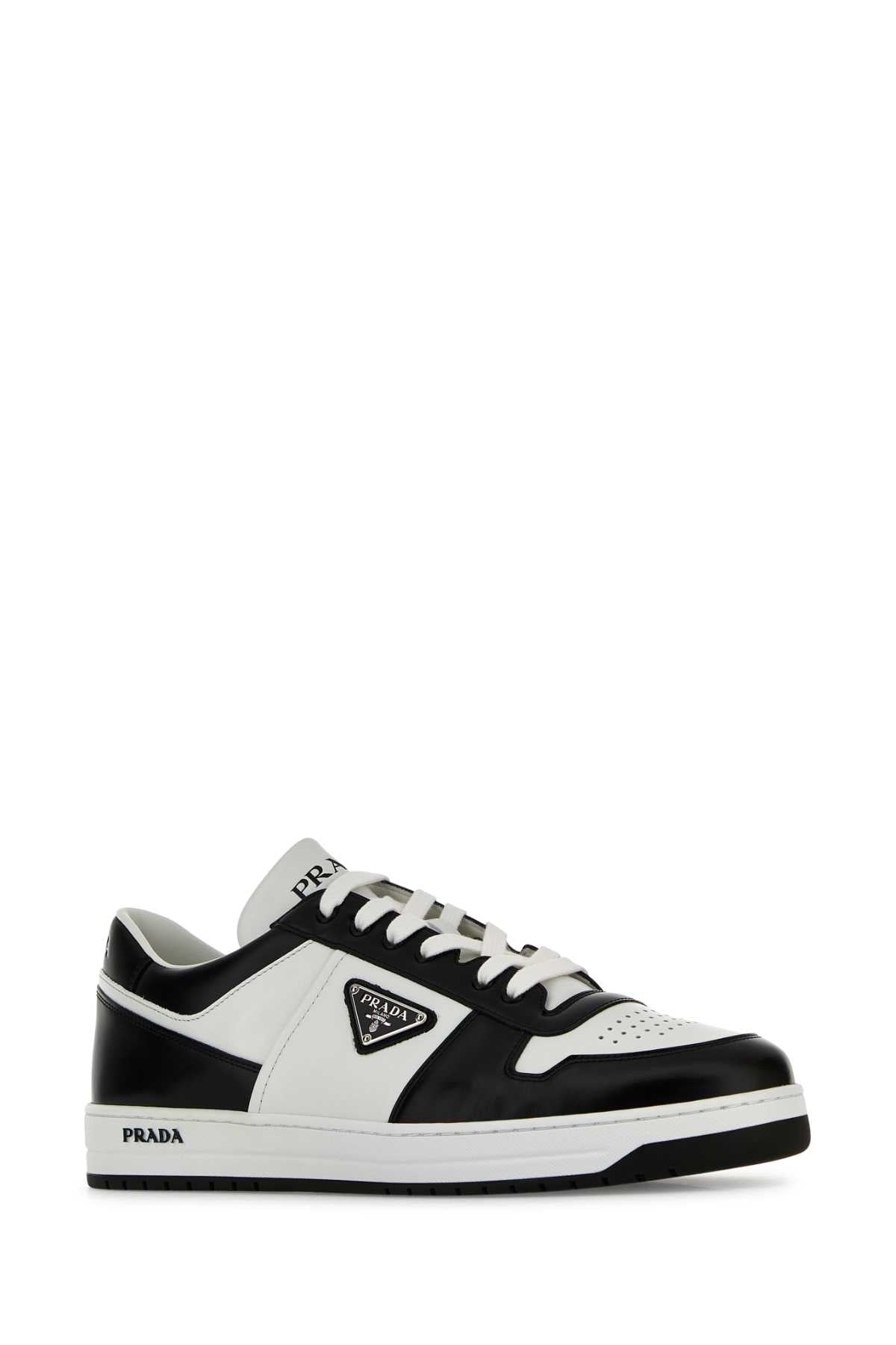 PRADA Two-Tone Leather Downtown Sneakers for Men