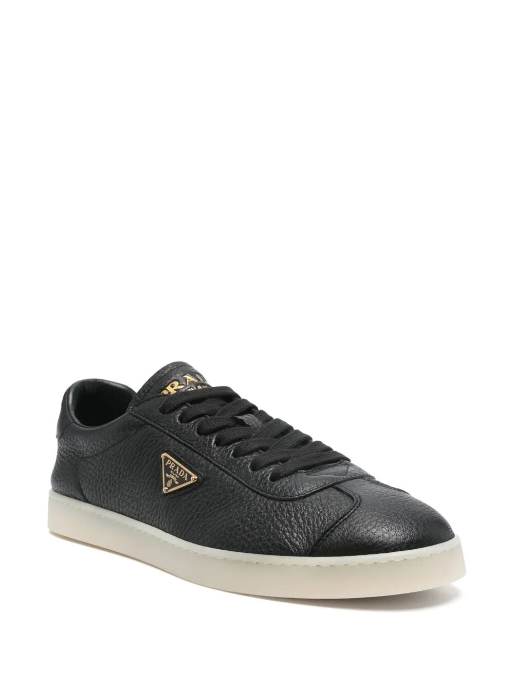 PRADA Grained Leather Sneakers with 2.5 cm Sole for Men