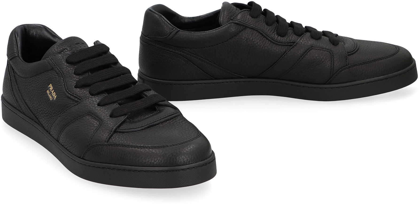 PRADA Men's Low-Top Mini Leather Sneakers