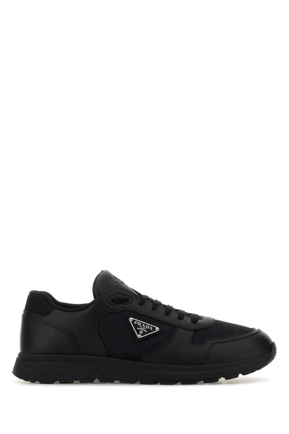 PRADA Men's Premium Leather and Fabric Sneakers
