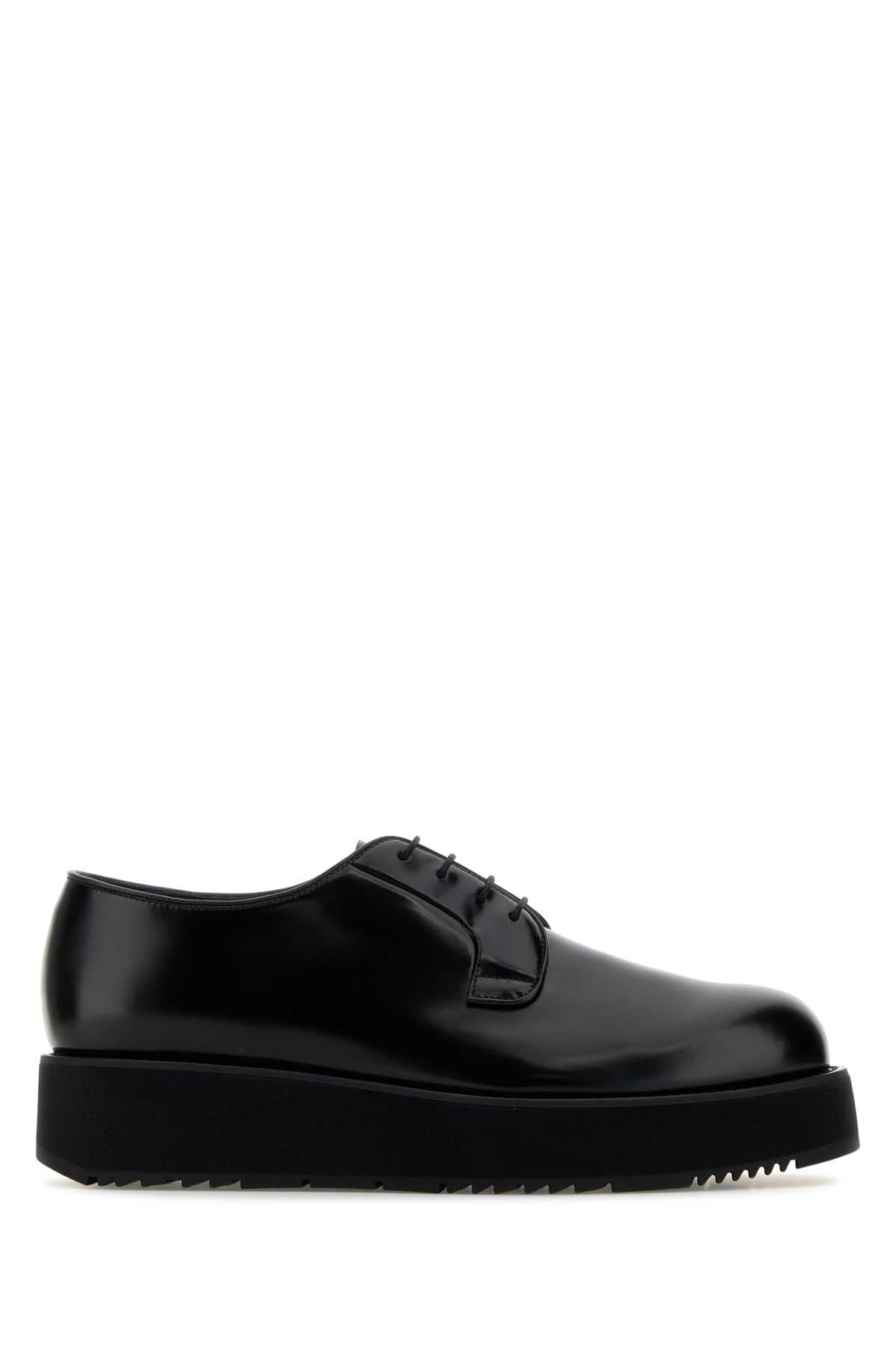PRADA Men's Premium Leather Lace-Up Shoes