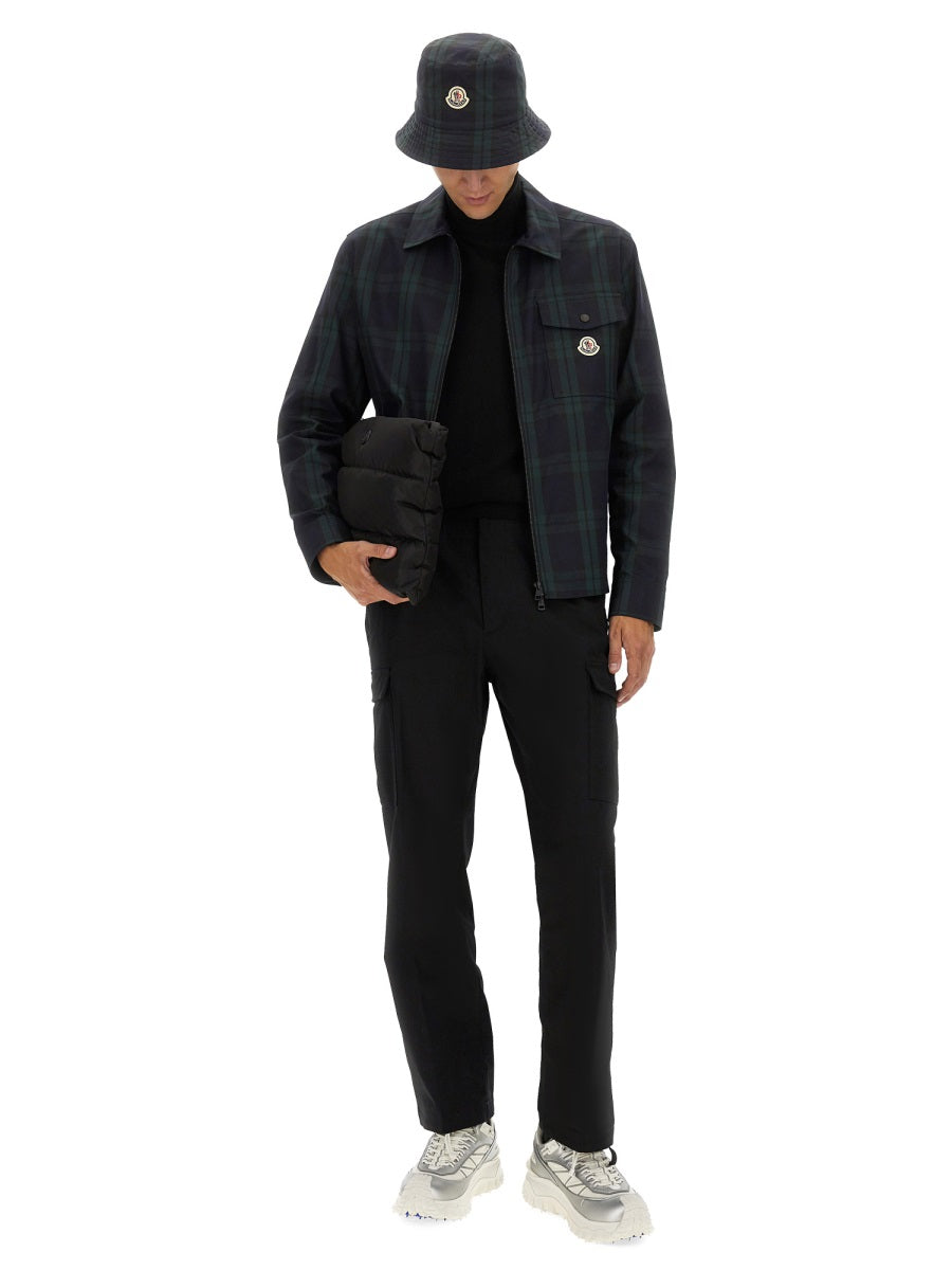 MONCLER Checkered Design Cotton Gabardine Shirt Jacket - Size 4