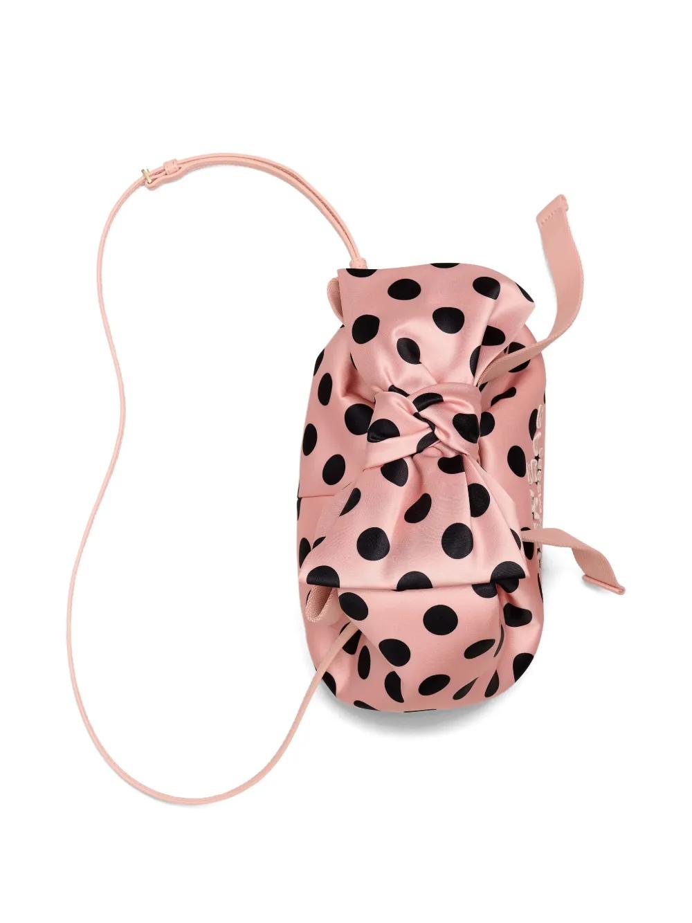 MARC JACOBS Playful Satin Dots Bow Mini Sack Handbag