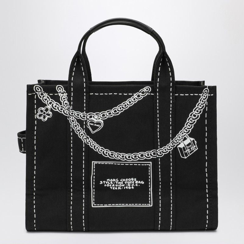 MARC JACOBS Mini Tote Handbag with Chain Print and Charms