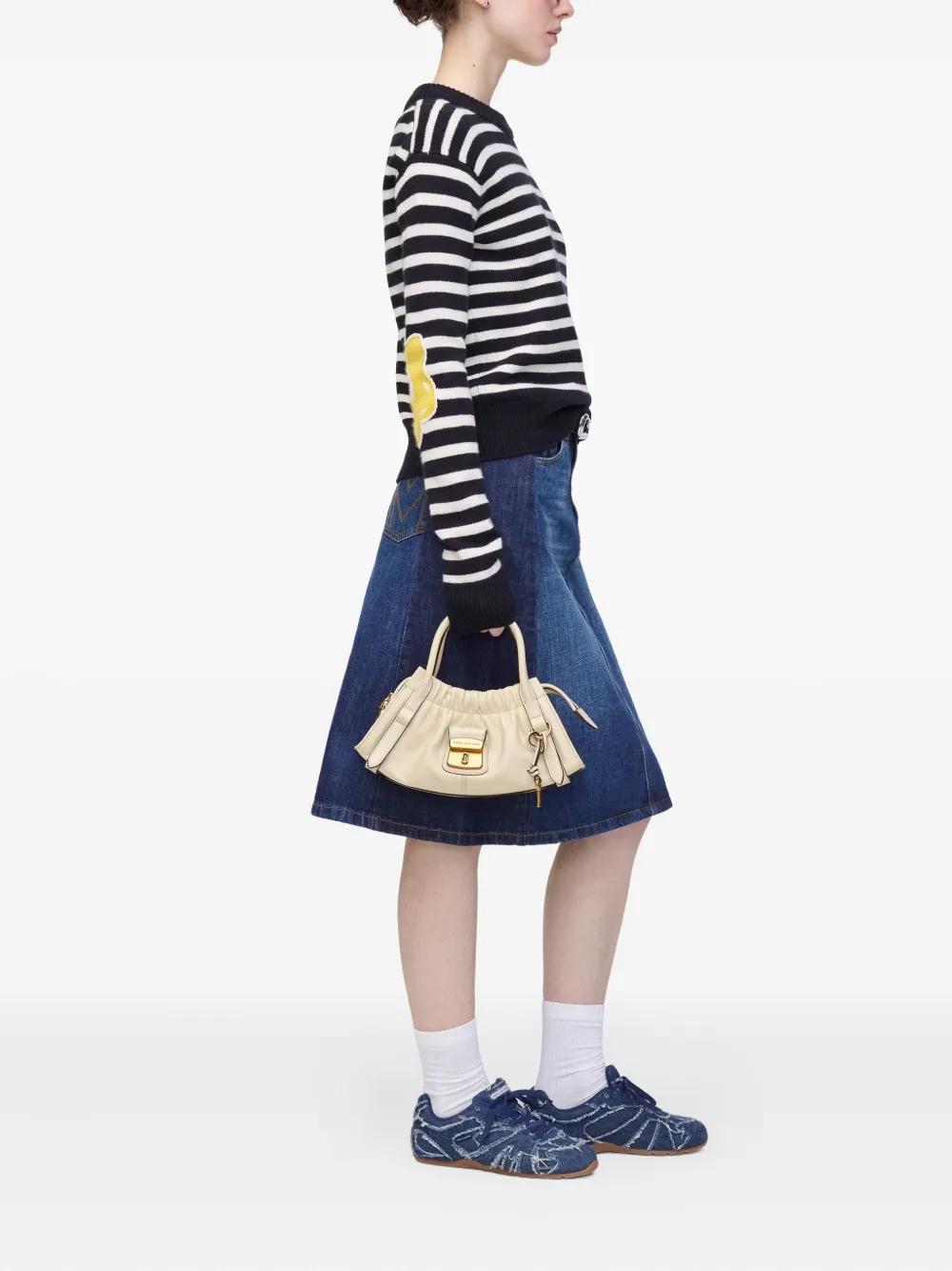 MARC JACOBS Striped Pattern Sweater with Floral Embellishments