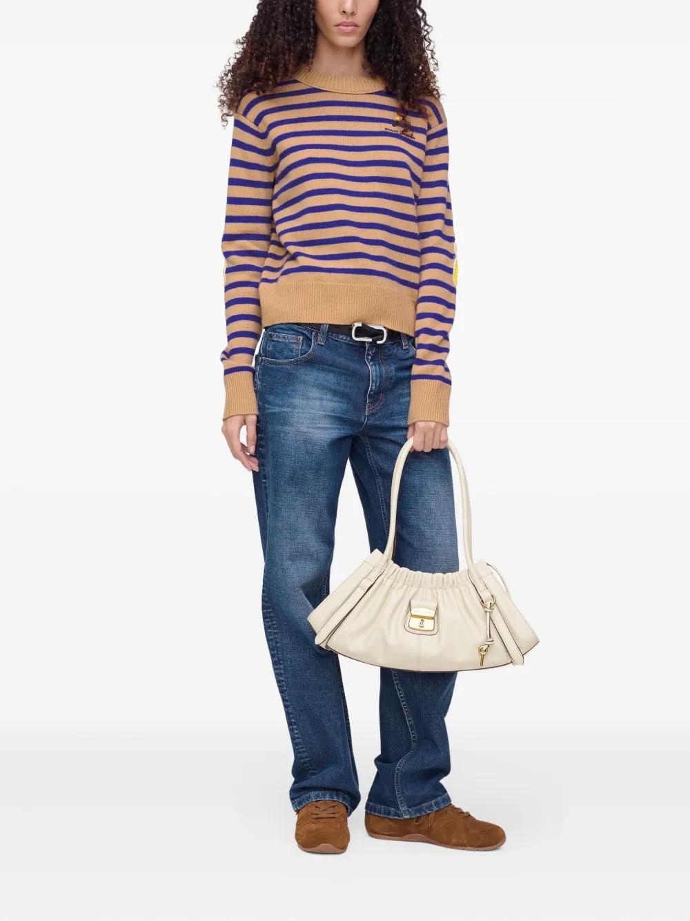MARC JACOBS Striped Sweater with Floral Embellishments
