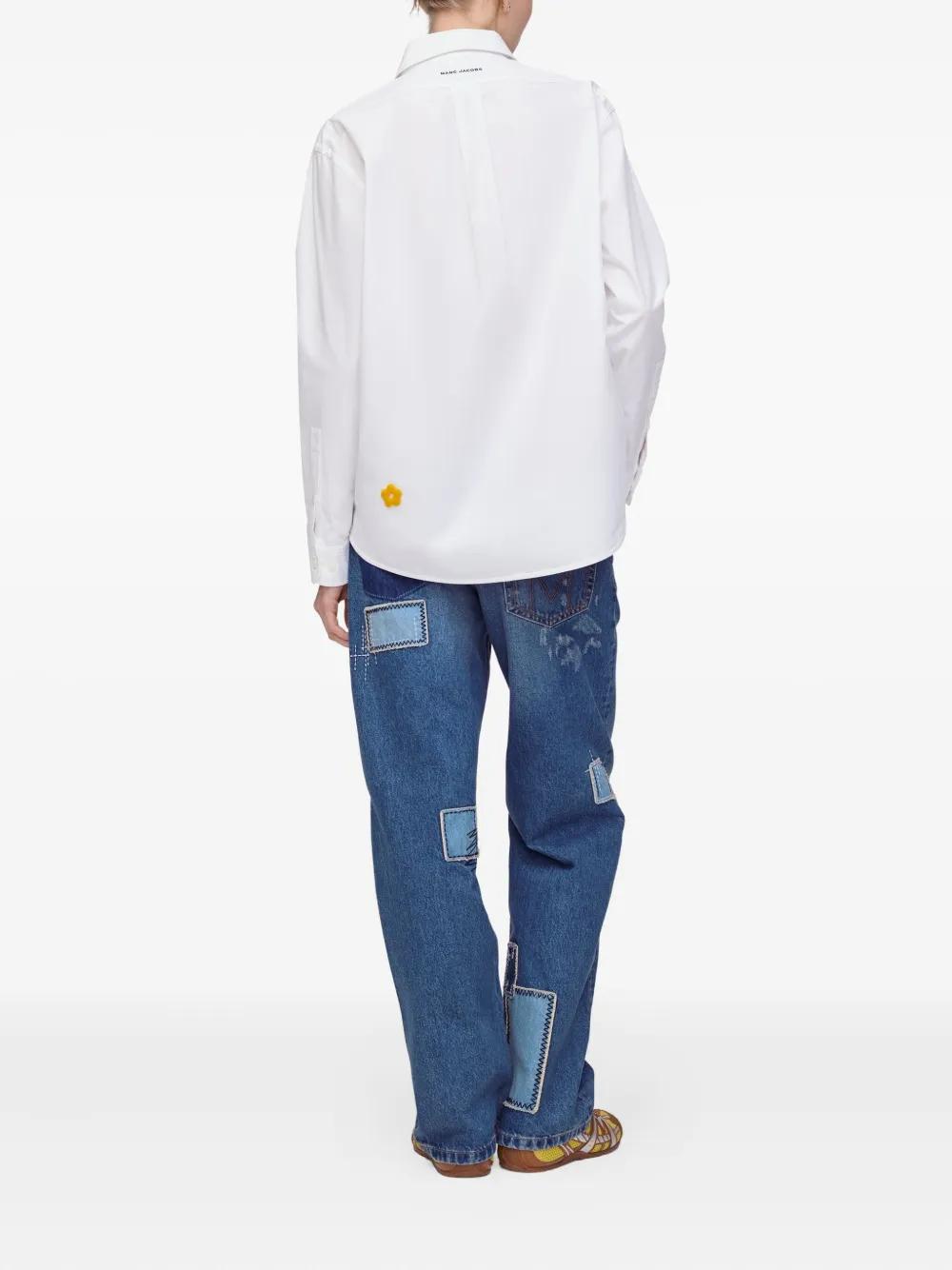 MARC JACOBS Cotton Shirt with Flower Patch