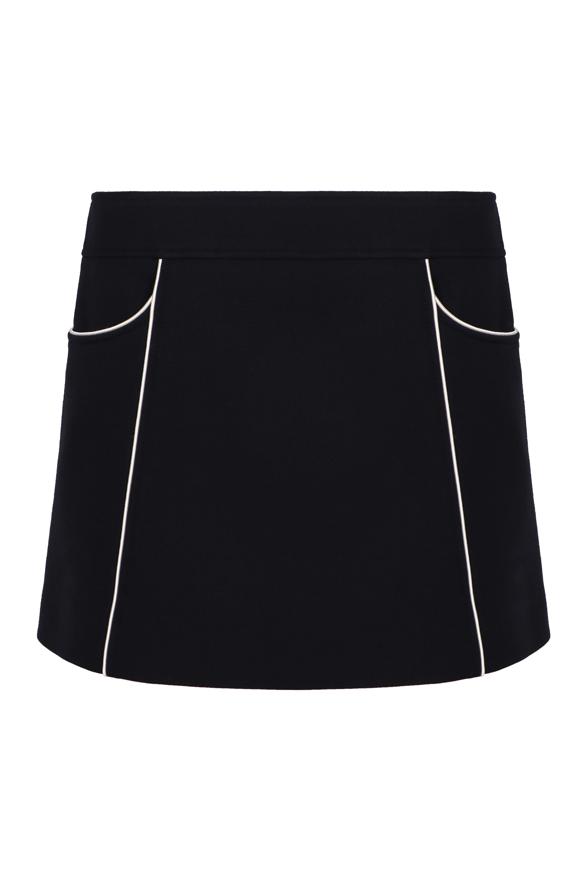CELINE Wool Mini Skirt with A-Line Design