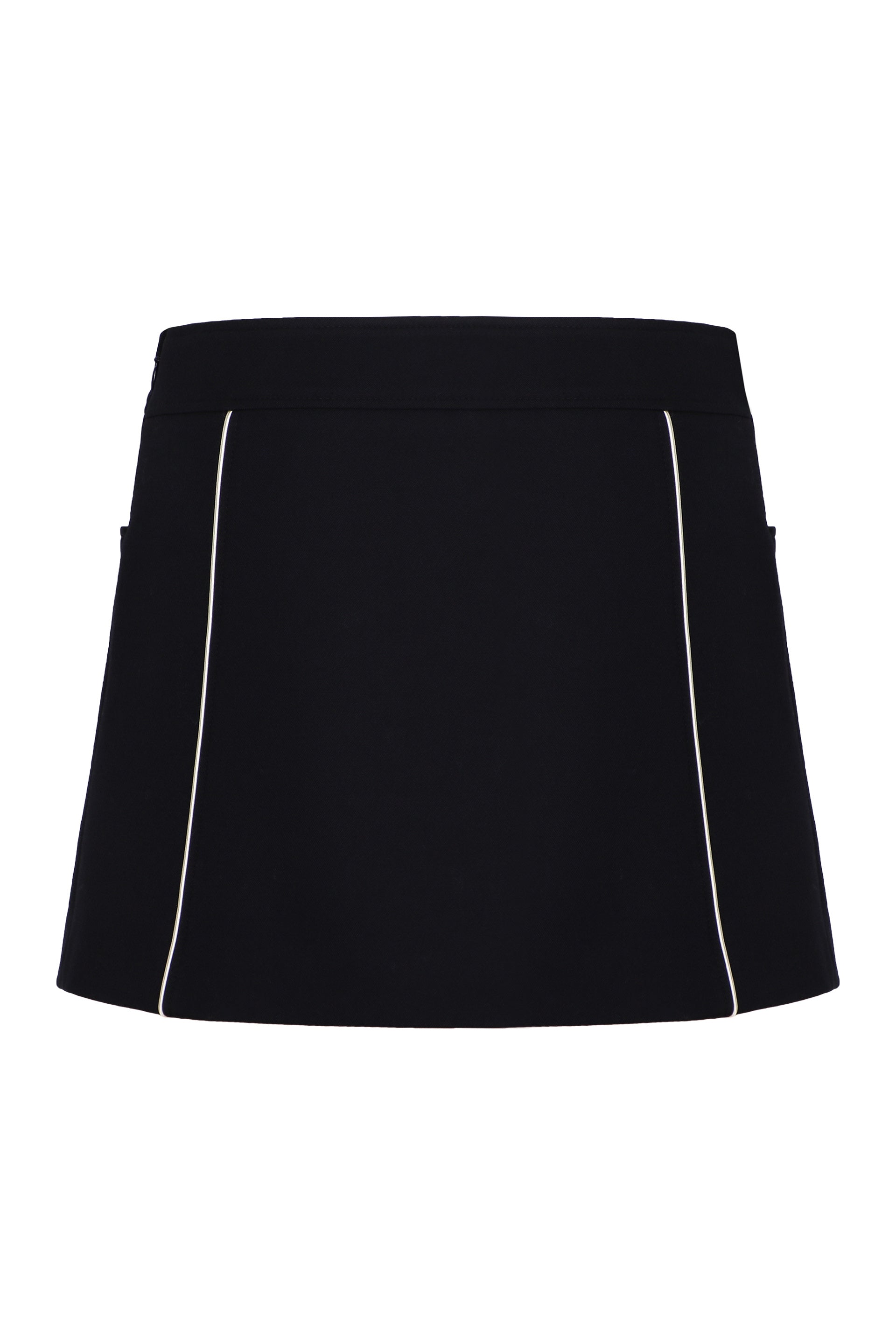 CELINE Wool Mini Skirt with A-Line Design