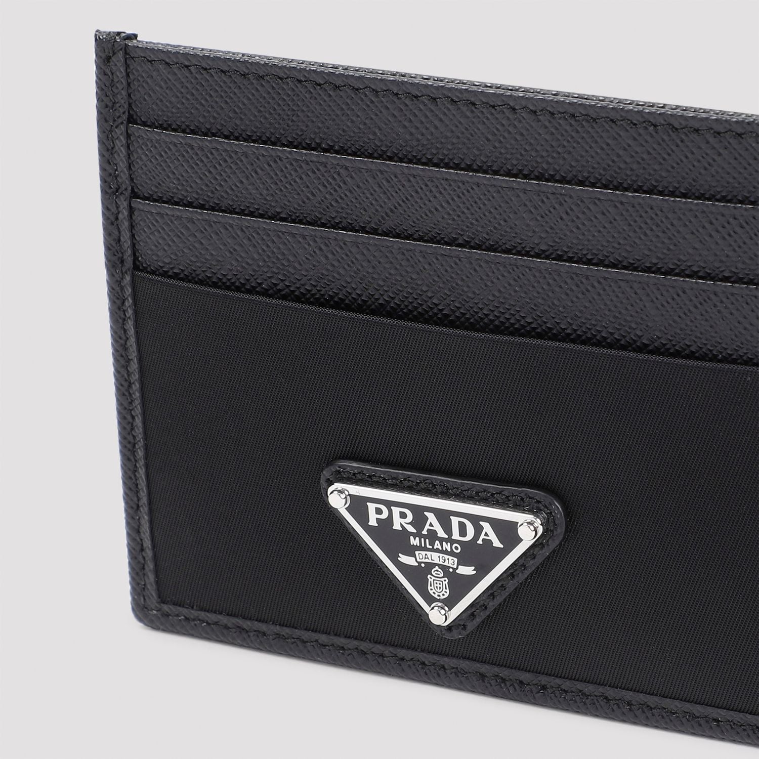 PRADA Mini Saffiano Card Case with Logo Triangle