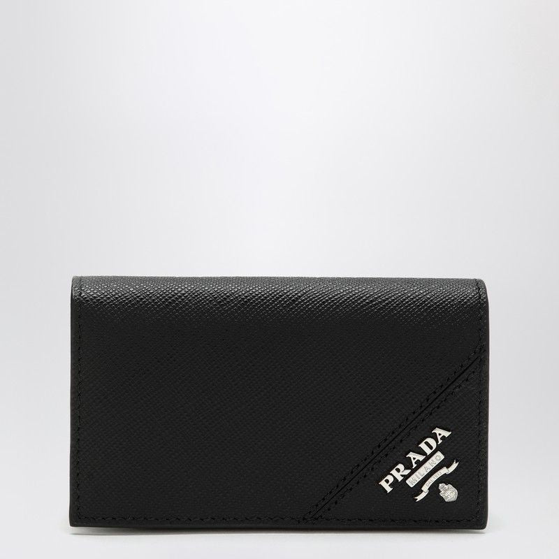 PRADA Mini Flap Cardholder in Saffiano Leather
