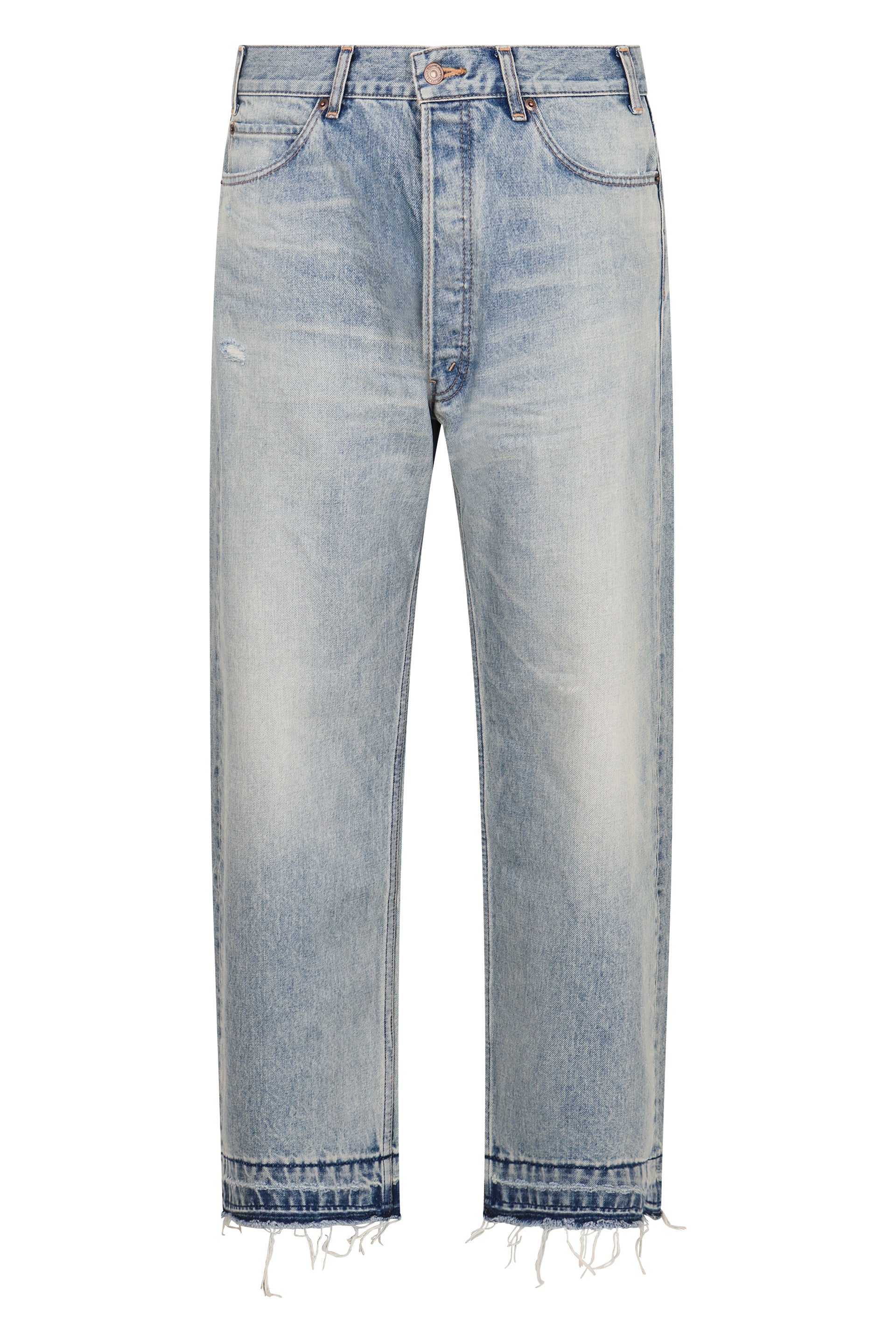 CELINE 5-Pocket Straight-Leg Jeans with Frayed Hem for Men