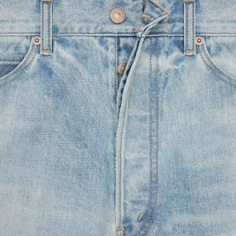 CELINE 5-Pocket Straight-Leg Jeans with Frayed Hem for Men