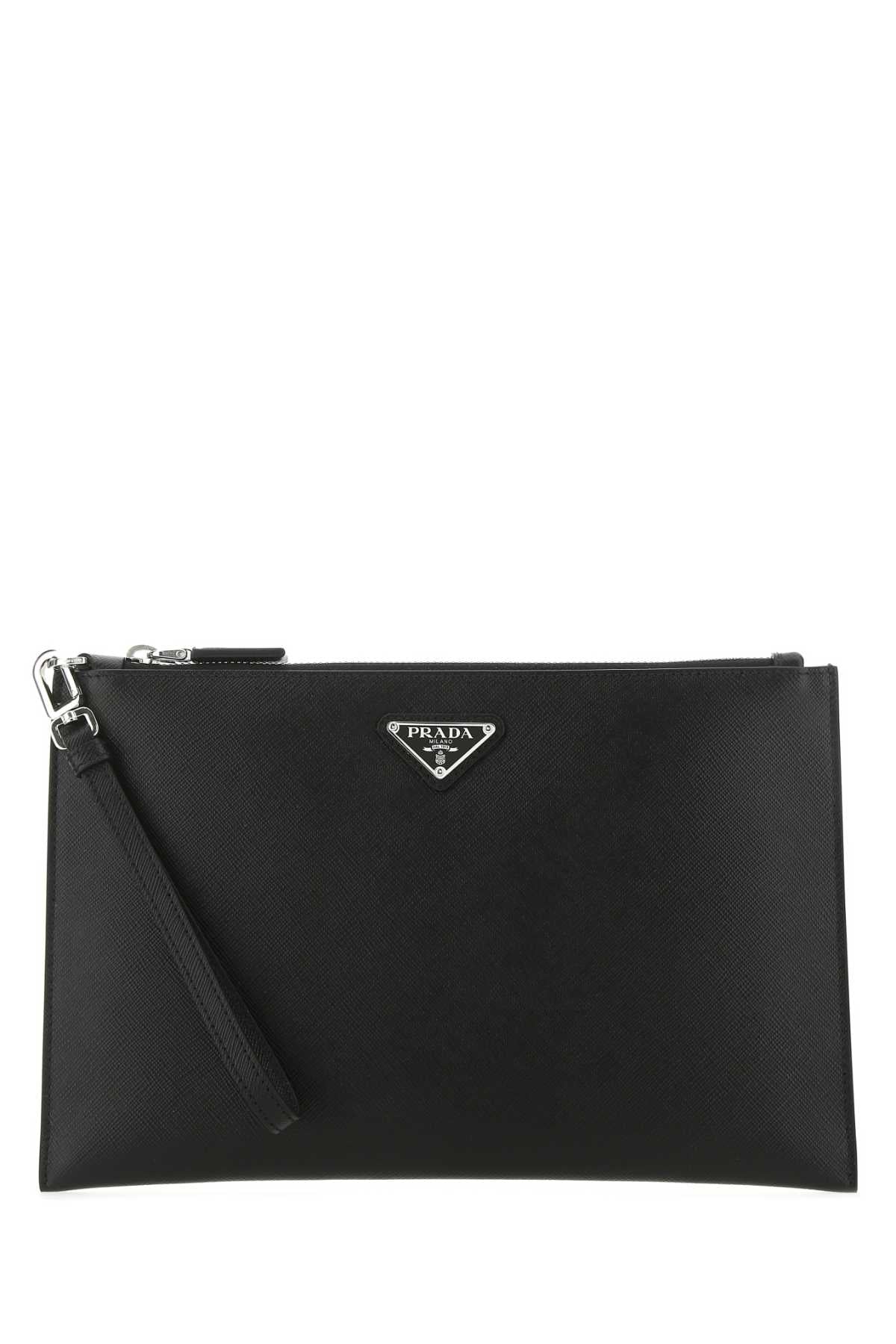PRADA Men's Leather Mini Clutch