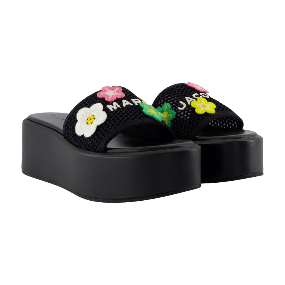 MARC JACOBS Daisy Crochet Platform Slide Sandals