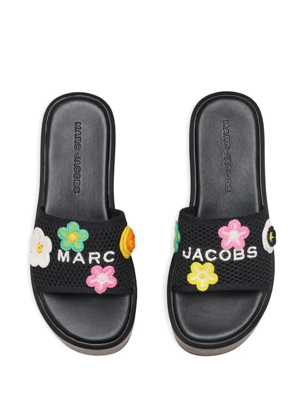 MARC JACOBS Daisy Crochet Platform Slide Sandals