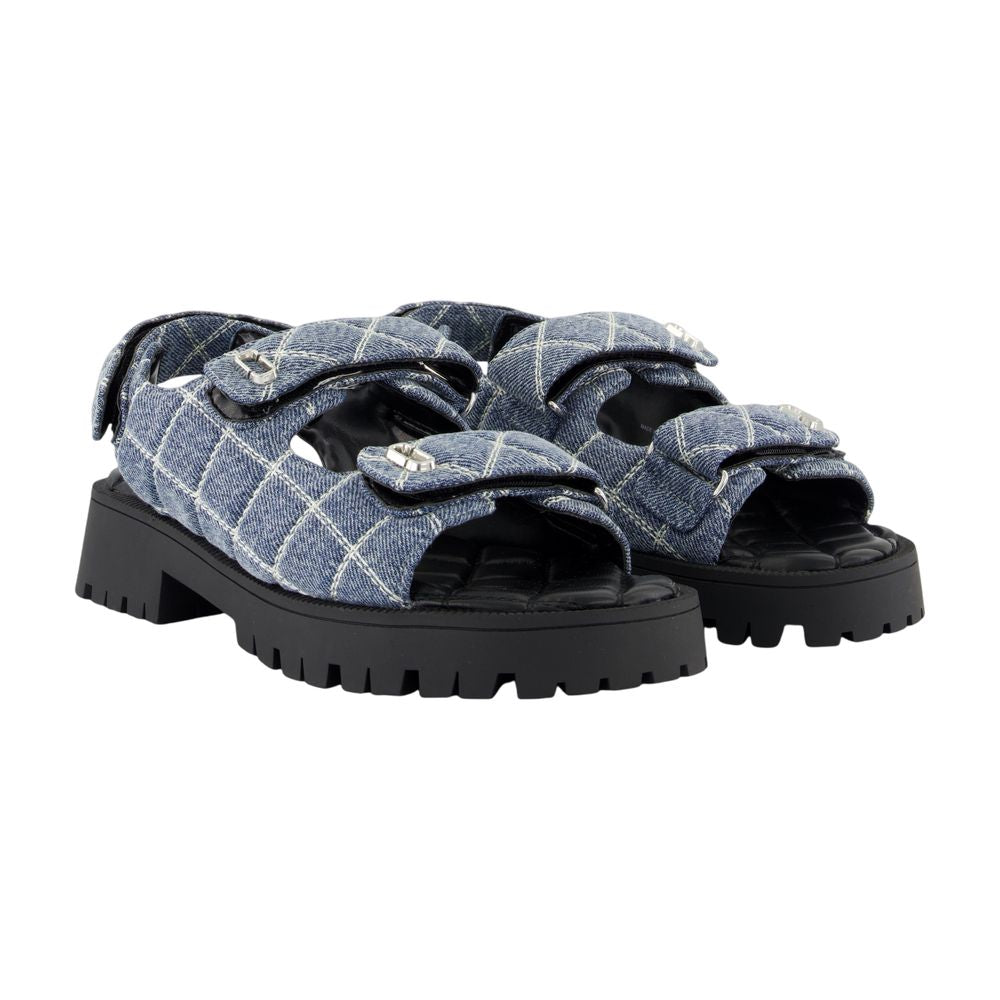 MARC JACOBS Quilted Denim Heeled Sandals for Women