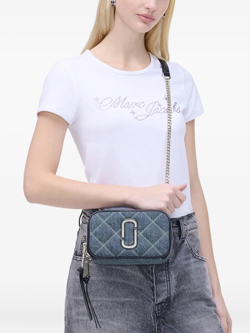 MARC JACOBS Quilted Denim Chain Snapshot Handbag