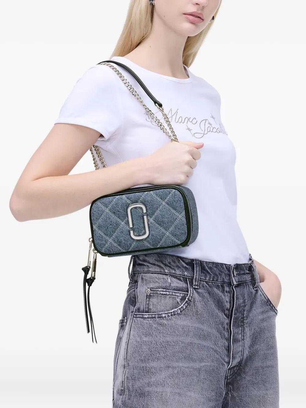 MARC JACOBS Quilted Denim Chain Snapshot Handbag