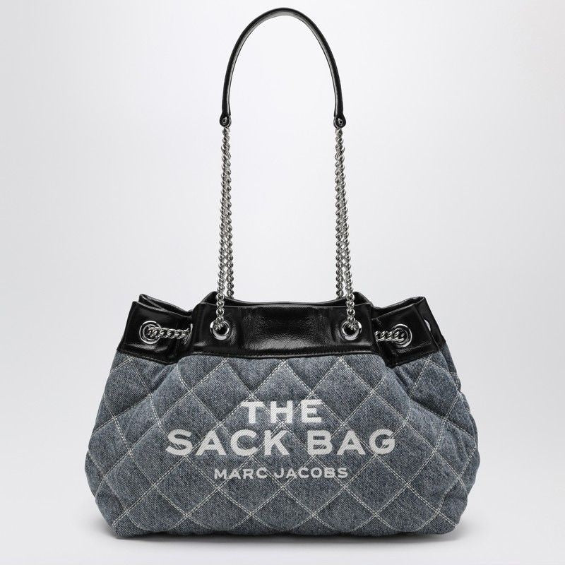 MARC JACOBS Quilted Denim Shoulder Handbag with Maxi Bow Detail