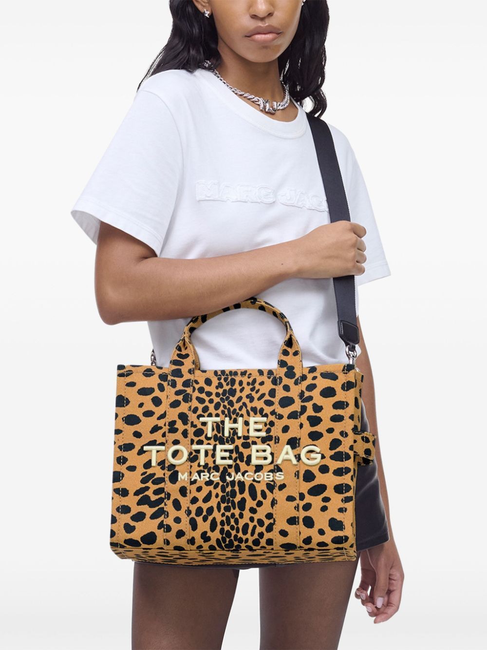 MARC JACOBS Cheetah Canvas Medium Tote Handbag