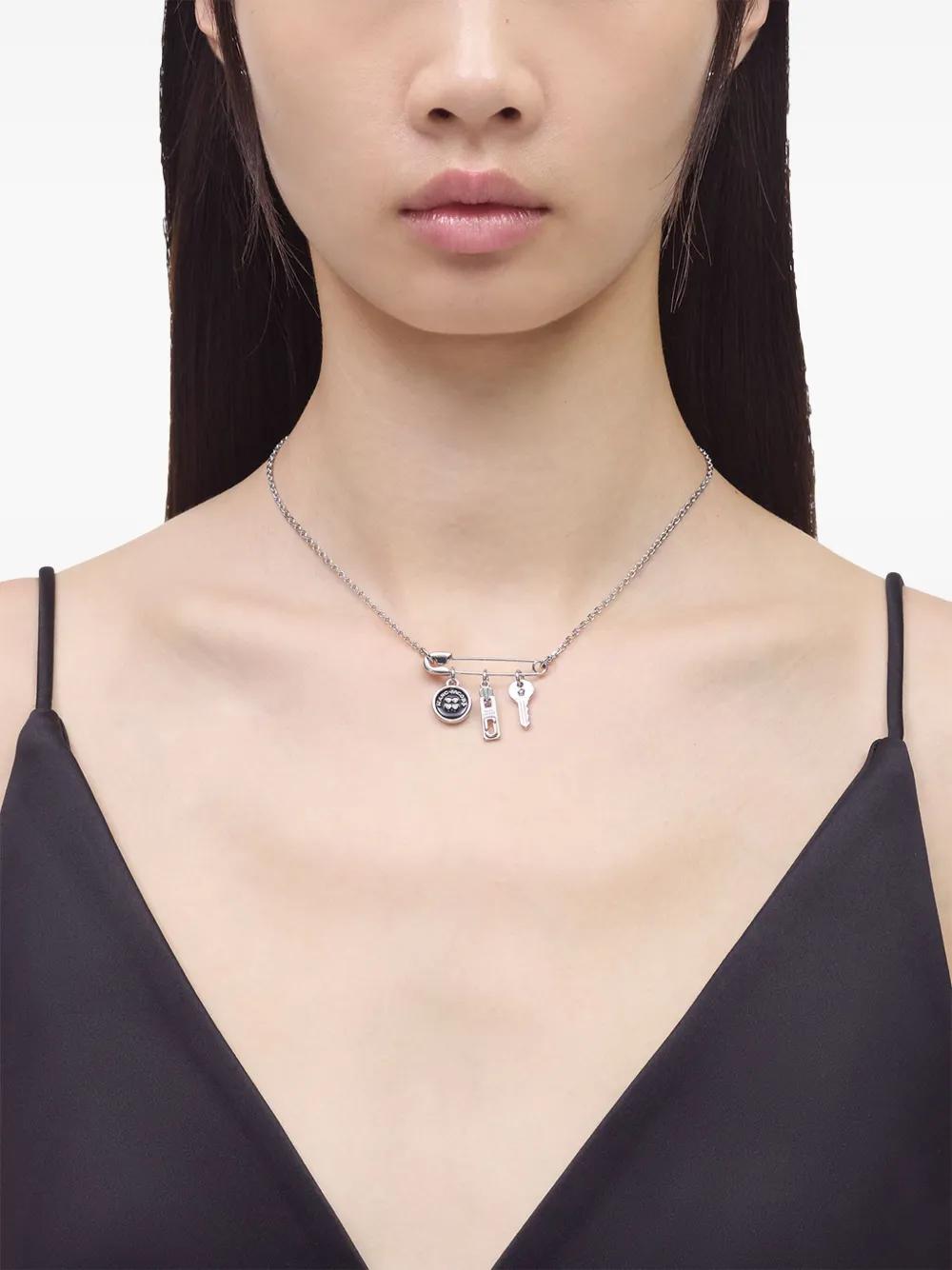 MARC JACOBS Button-Charm Necklace with Anchor Chain Detail