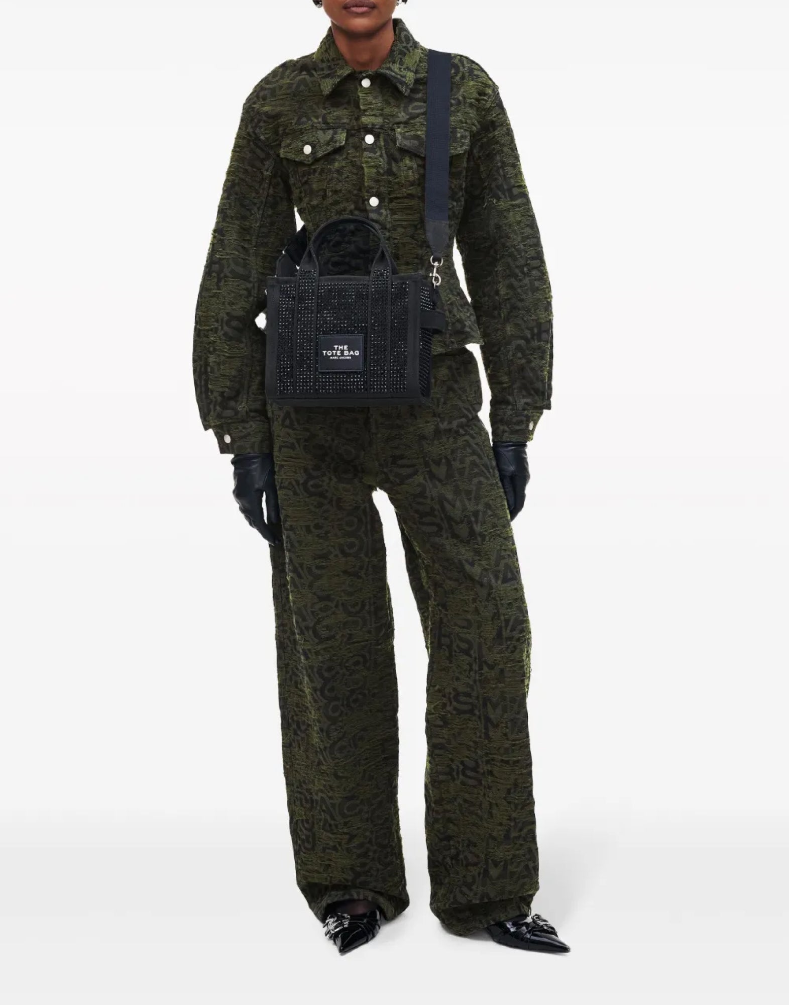 MARC JACOBS Mini Crystal Canvas Small Tote Handbag