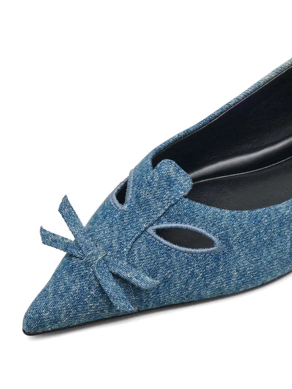 MARC JACOBS The Kat Denim Ballerina with Bow Detail