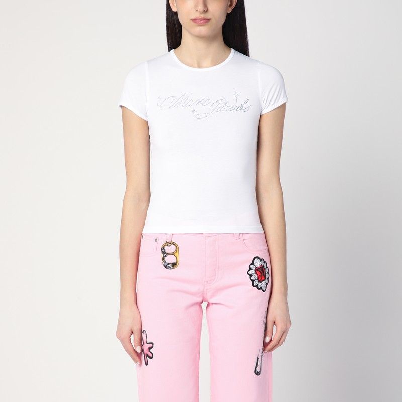 MARC JACOBS Embellished Logo T-Shirt with Micro Crystals - SS25