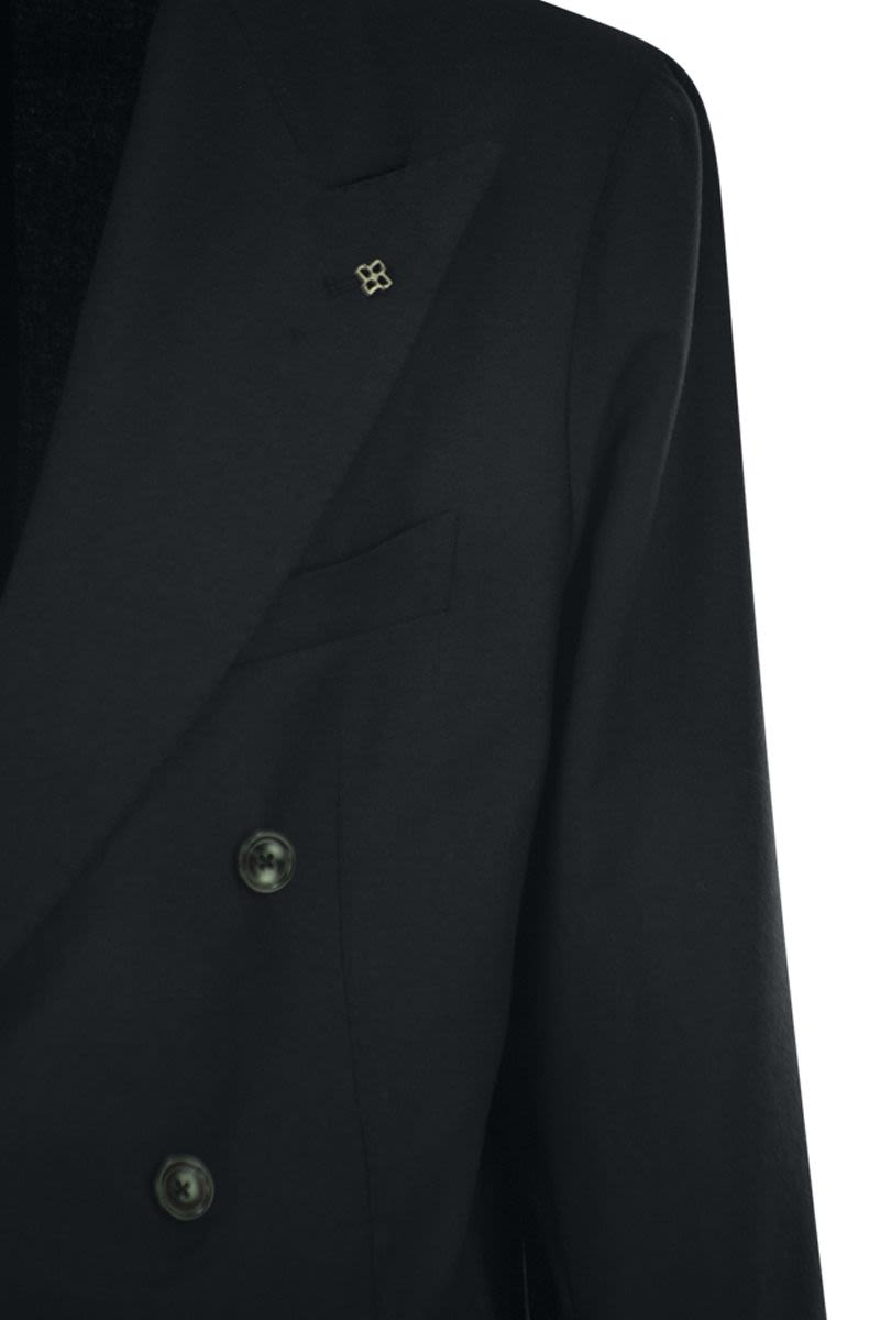 TAGLIATORE Double-Breasted Wool and Cashmere Suit for Men