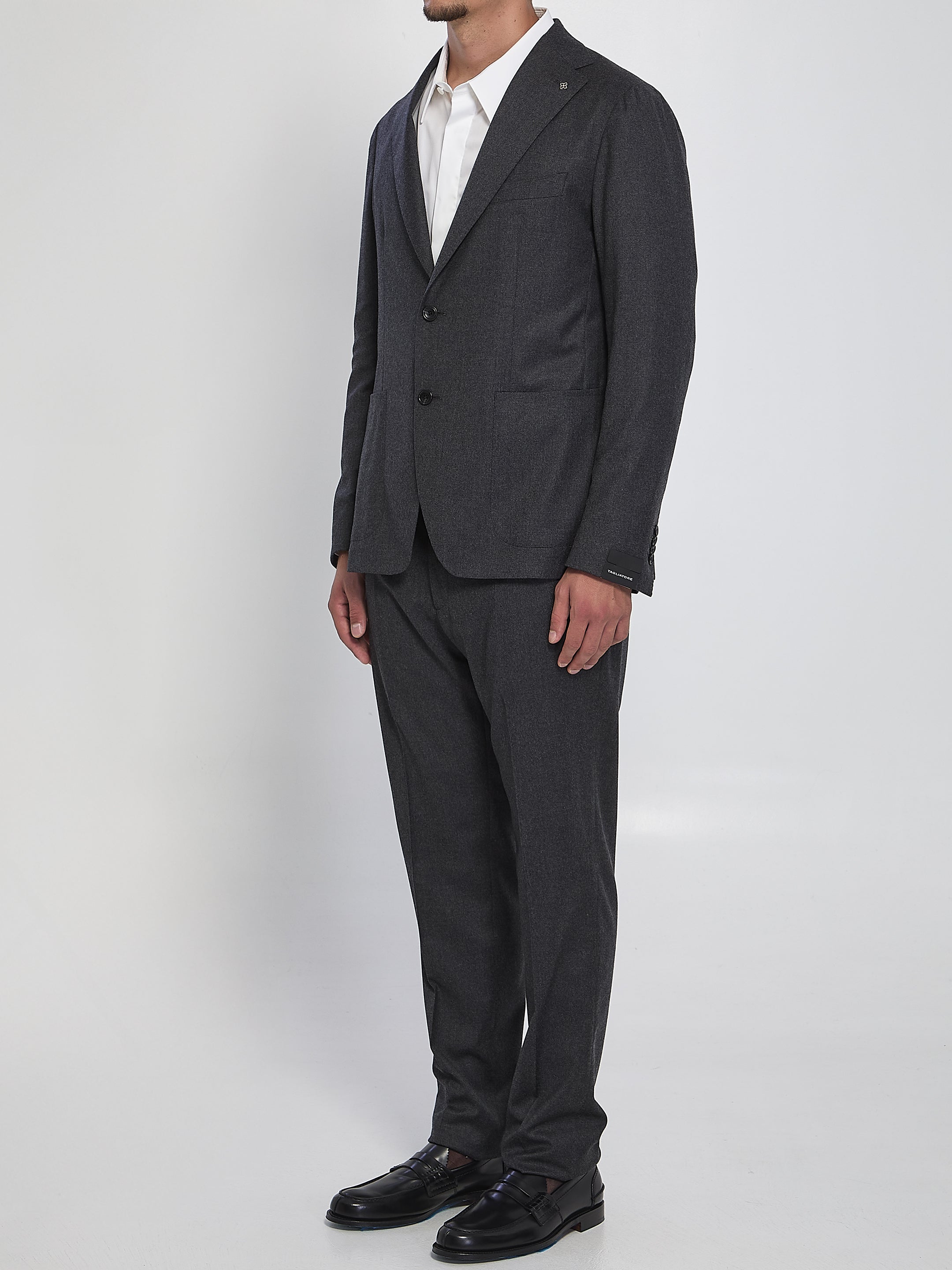 TAGLIATORE Men's Wool and Silk Two-Piece Suit - Size 52