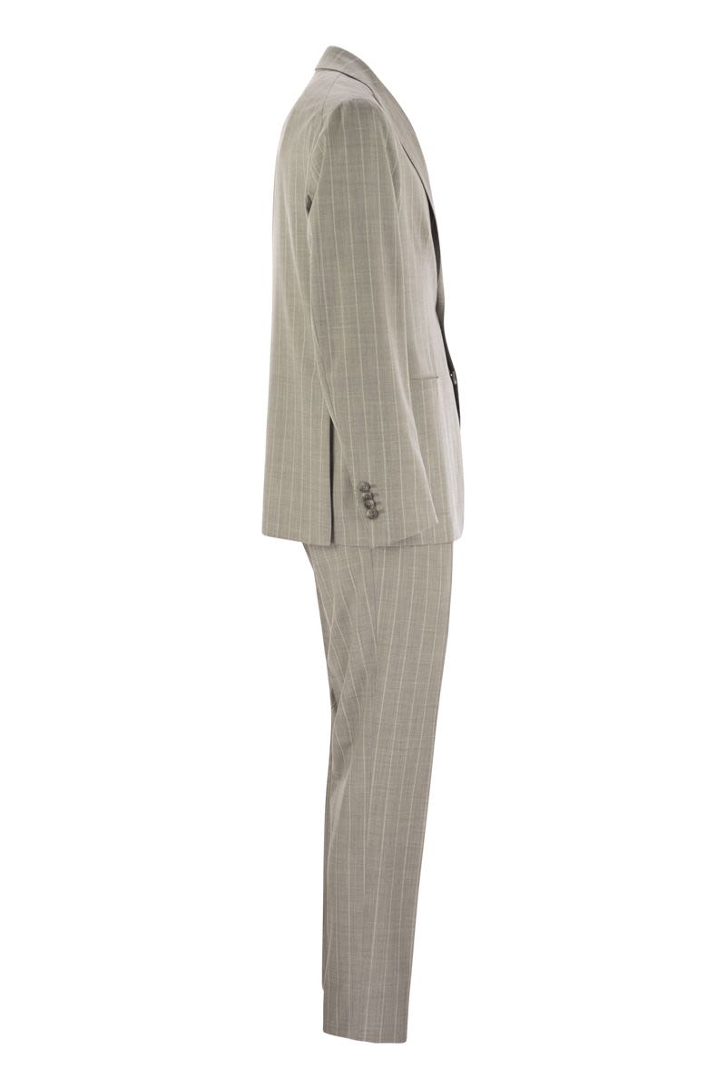 TAGLIATORE Pinstripe Suit in Wool and Silk - Slim Fit for Men