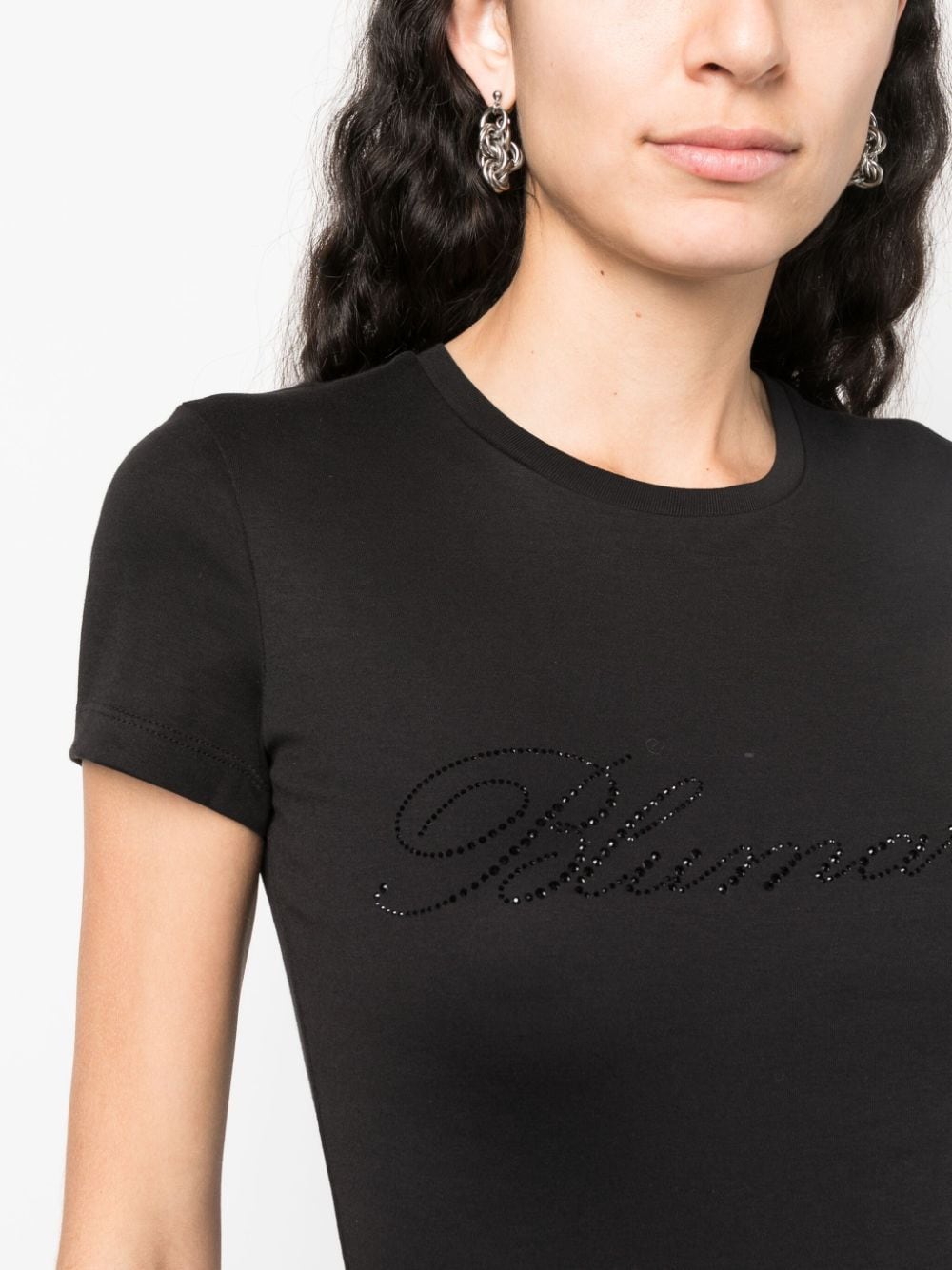 BLUMARINE Embellished Logo Cotton T-Shirt for Women