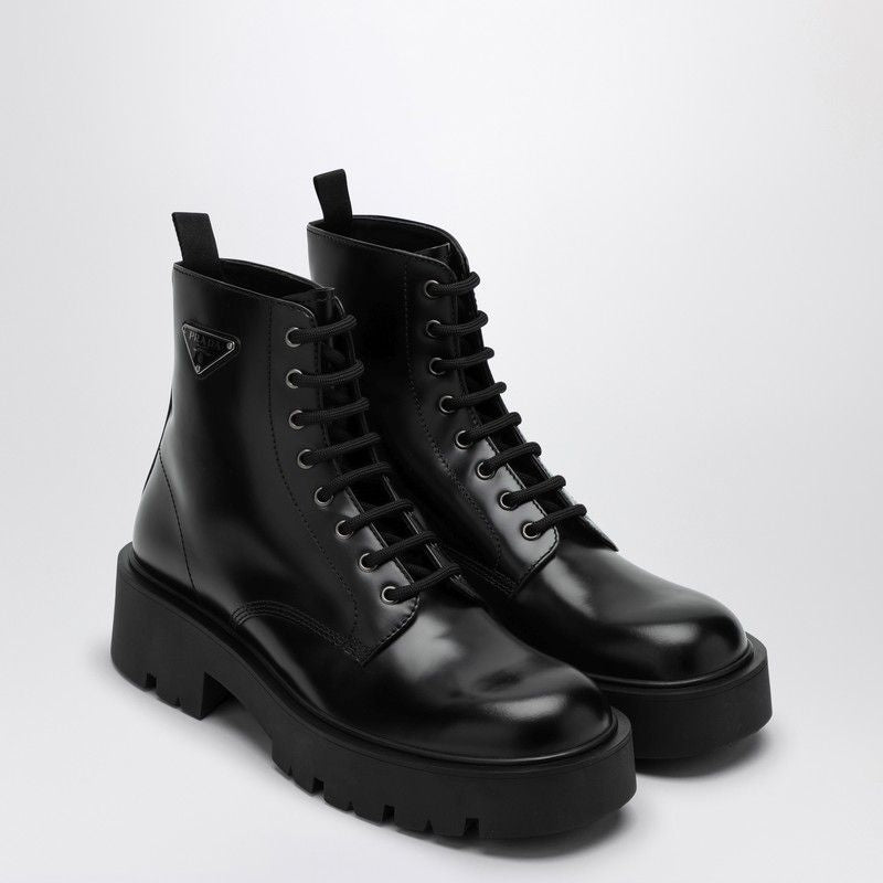 PRADA Brushed Leather Ankle Boot