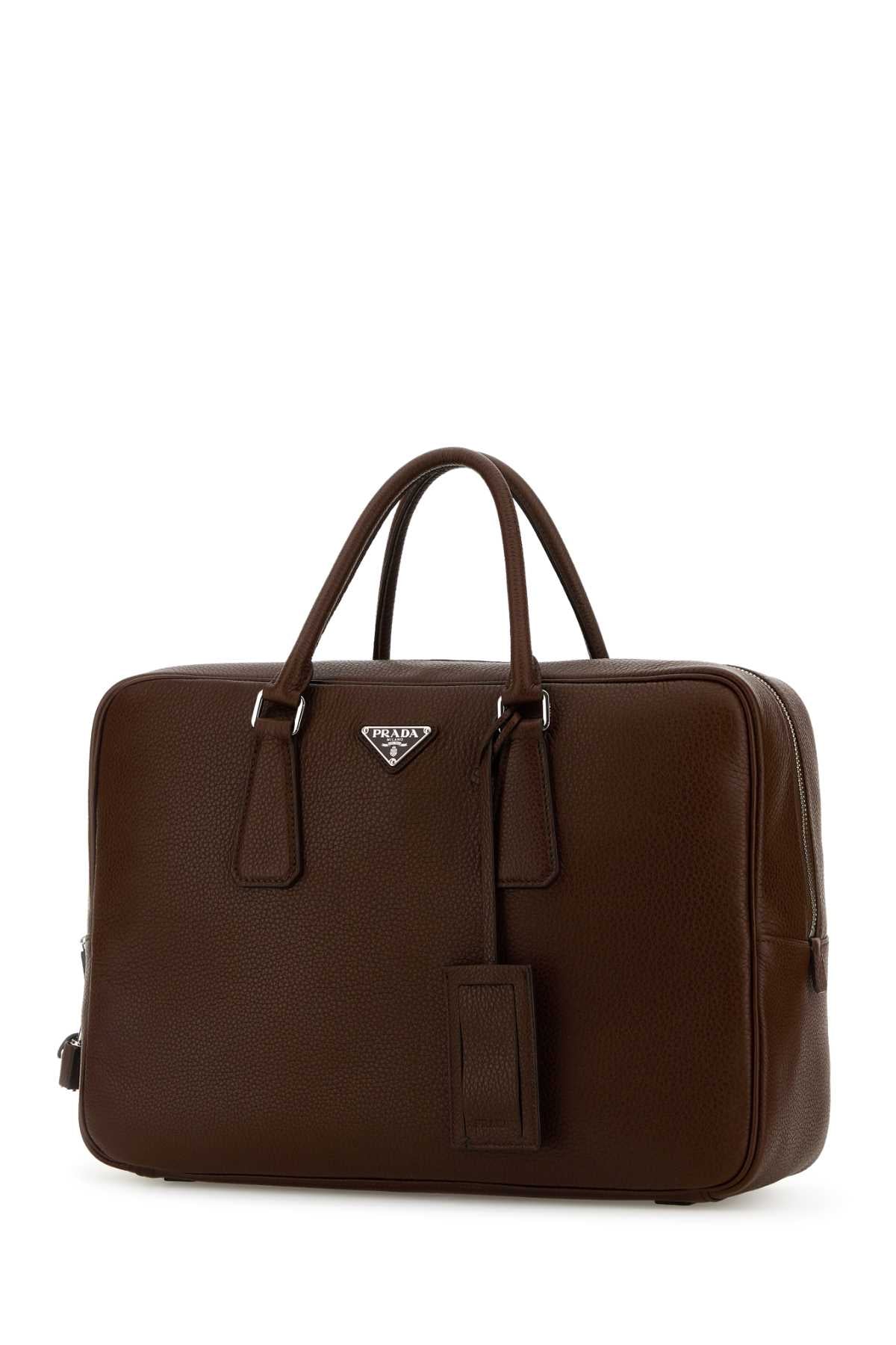 PRADA Leather Briefcase for Men - Fall/Winter 2025 Edition
