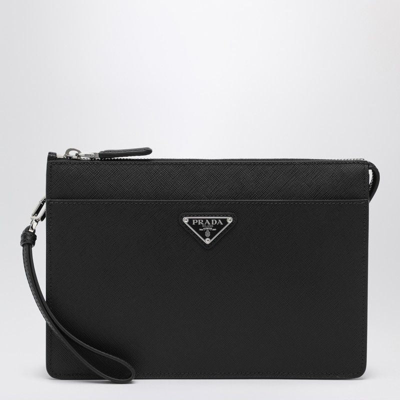 PRADA Saffiano Leather Mini Pouch Handbag