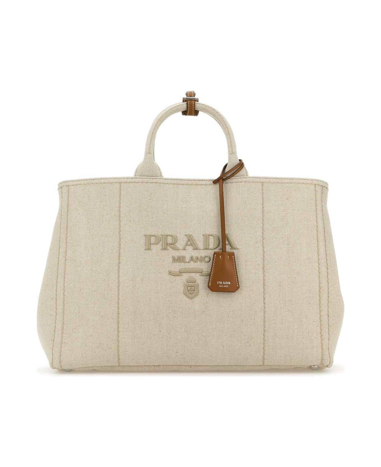 PRADA Extra Large Canvas Shopping Handbag