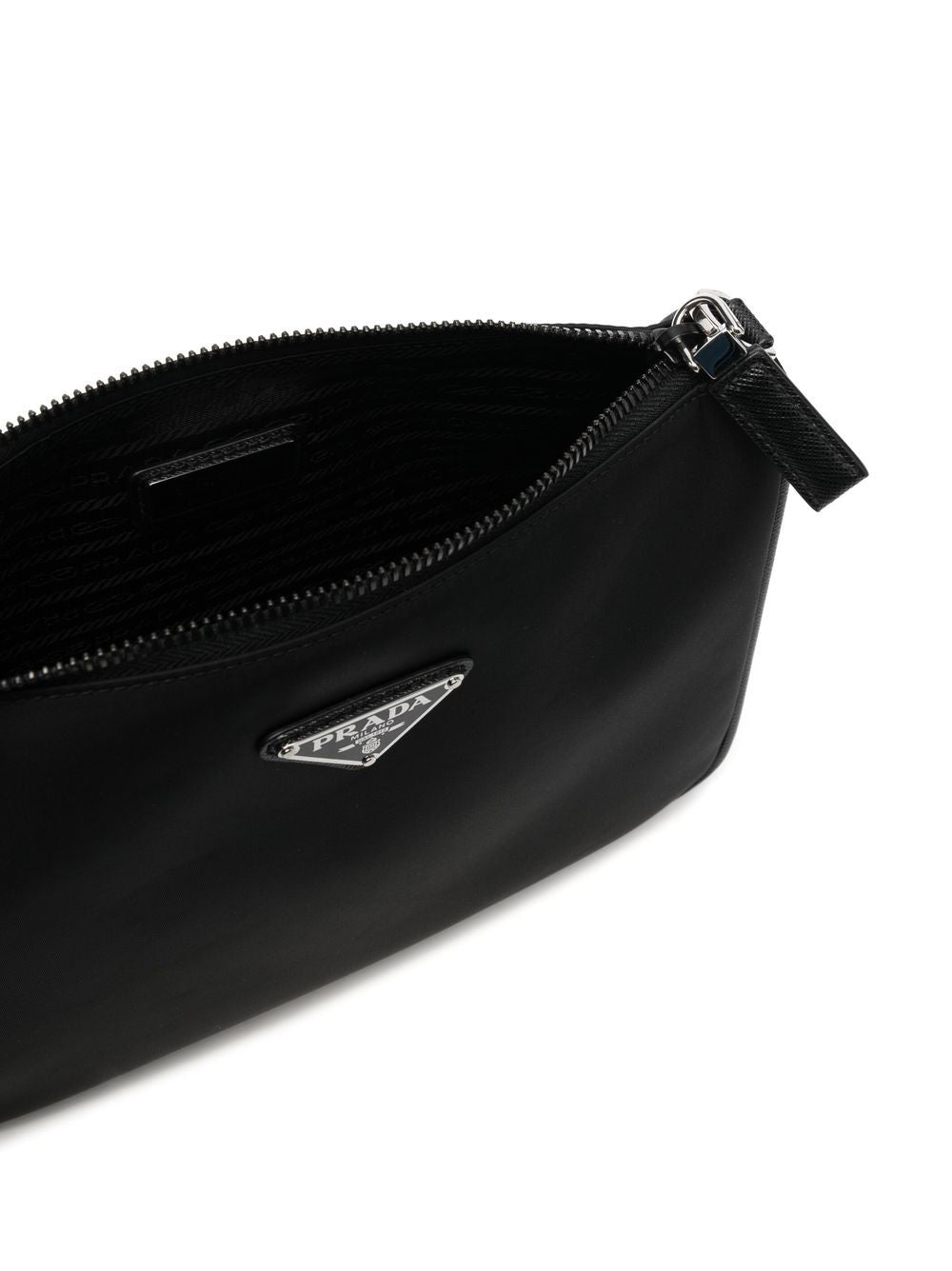 PRADA Re-Nylon and Saffiano Leather Shoulder Handbag - 24 x 18.5 x 6 CM