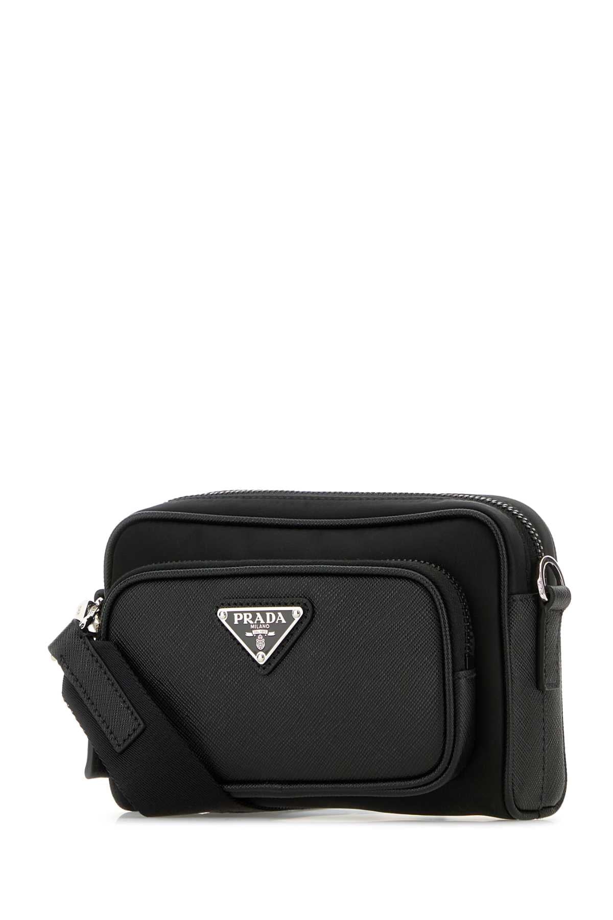 PRADA Re-Nylon and Leather Crossbody Handbag for Men