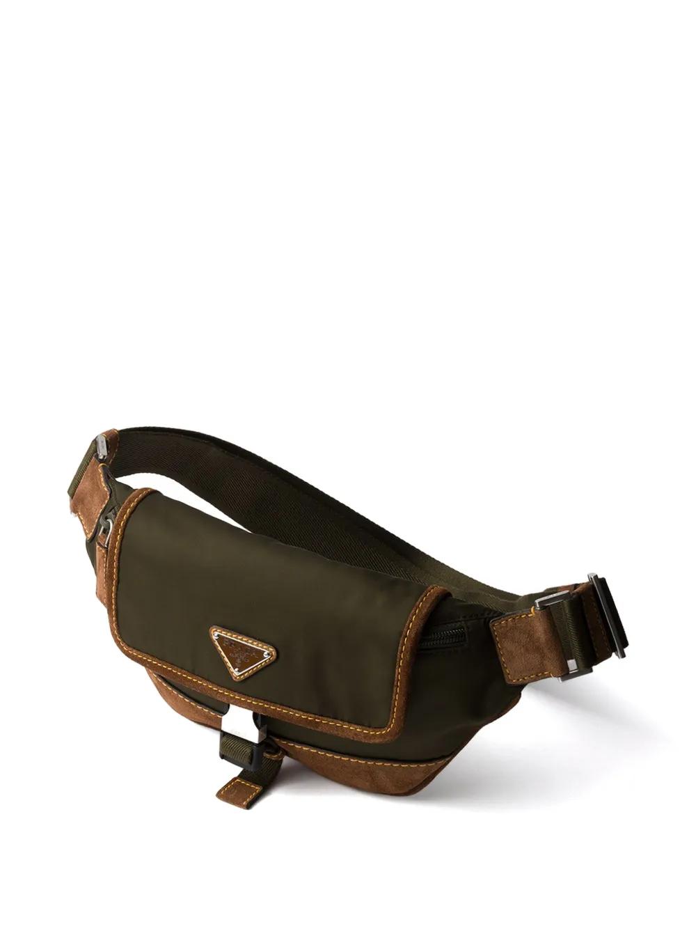 PRADA Re-Nylon and Suede Belt Handbag - 18 x 15 x 5 cm