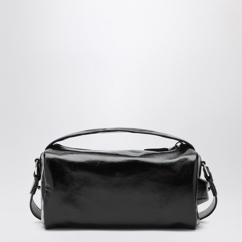PRADA High-Shine Leather Shoulder Handbag