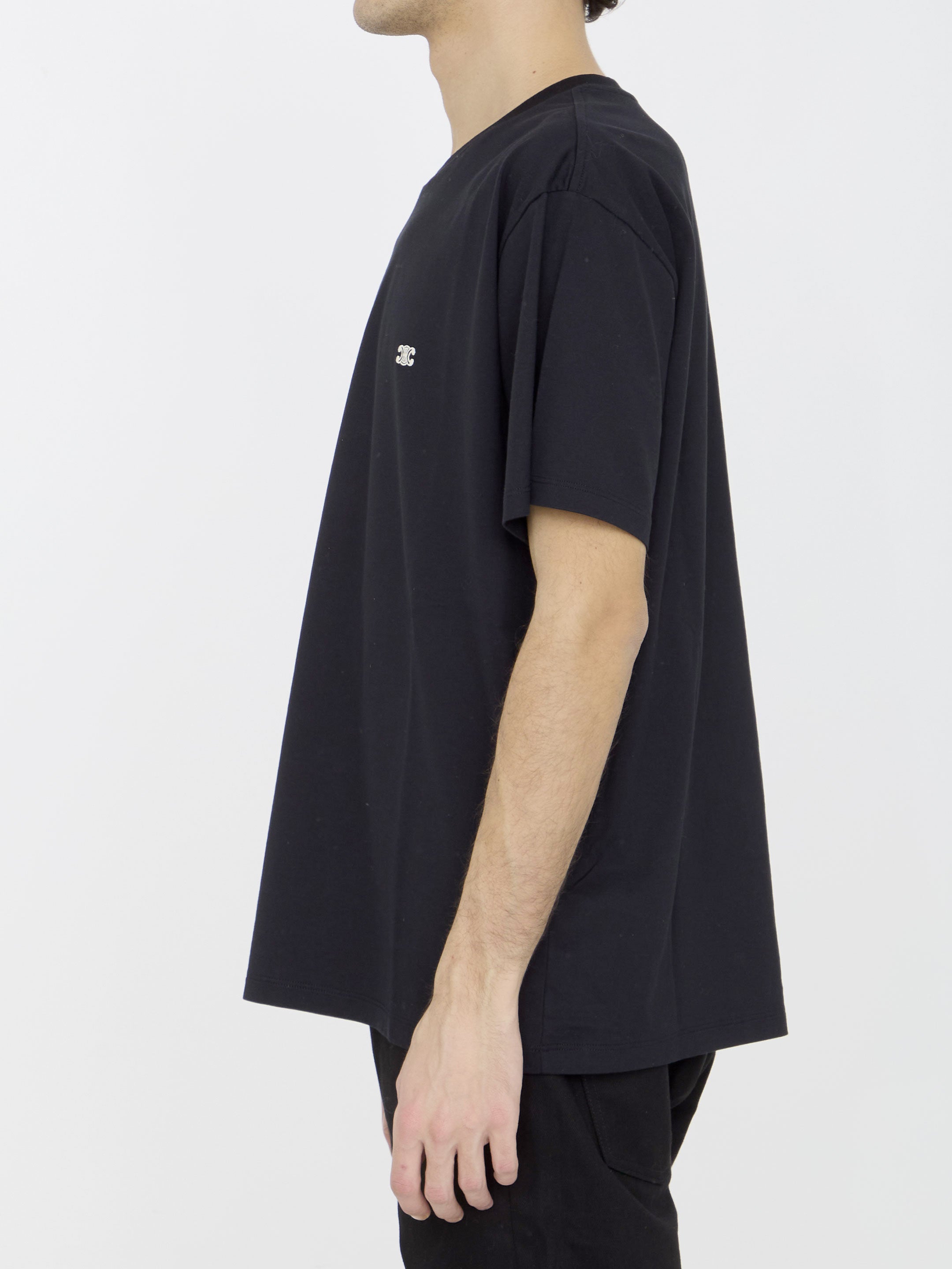 CELINE Triomphe Embroidered T-Shirt in Loose Fit