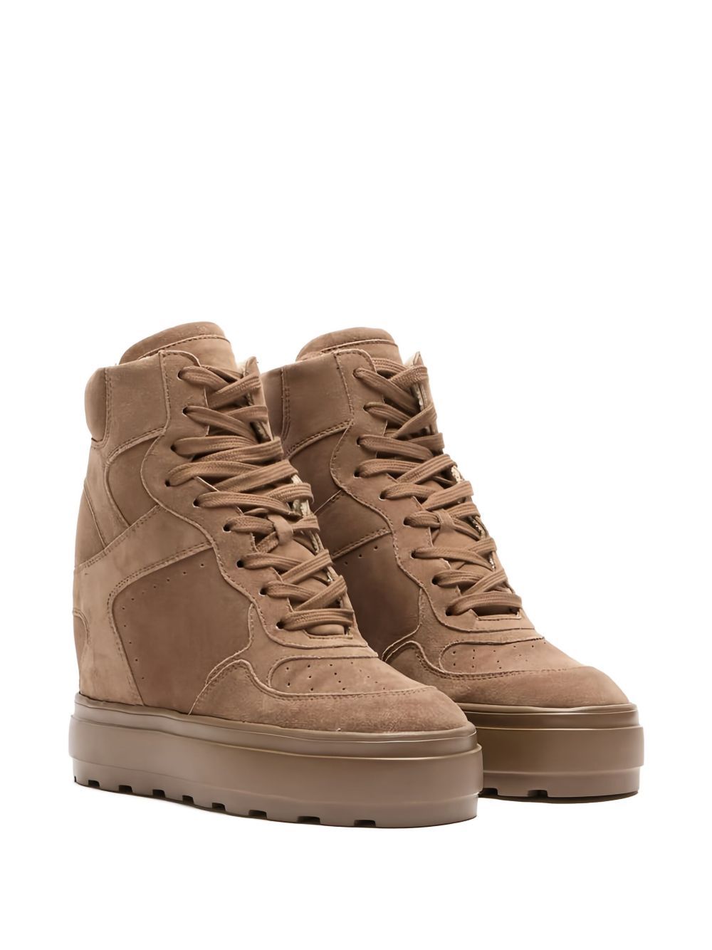 CASADEI High Top Lace-Up Wedge Heel Platform Boots