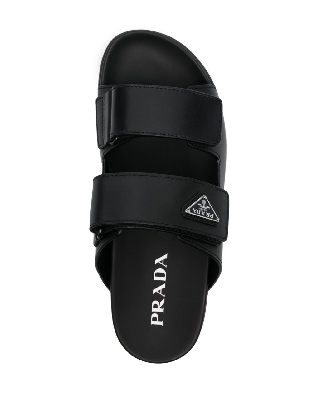 PRADA Leather Strap Sandals with 2.5 cm Heel