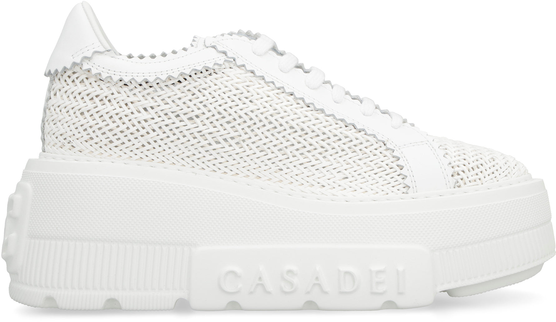 CASADEI Platform Sneaker with Round Toe, 7 cm Height