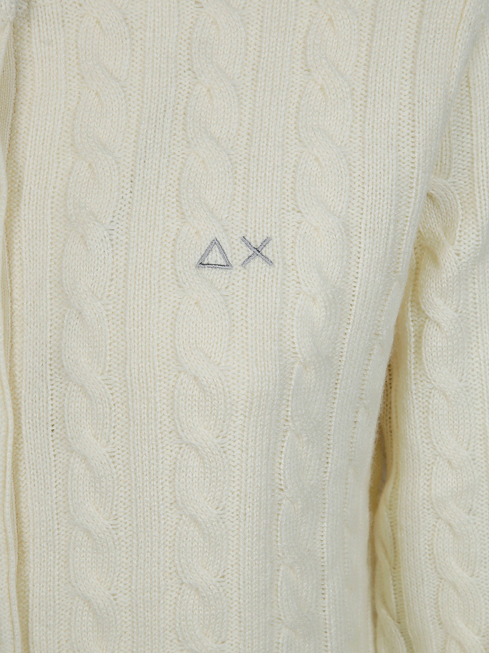 SUN 68 Cable Knit Cardigan with Round Neck for Men