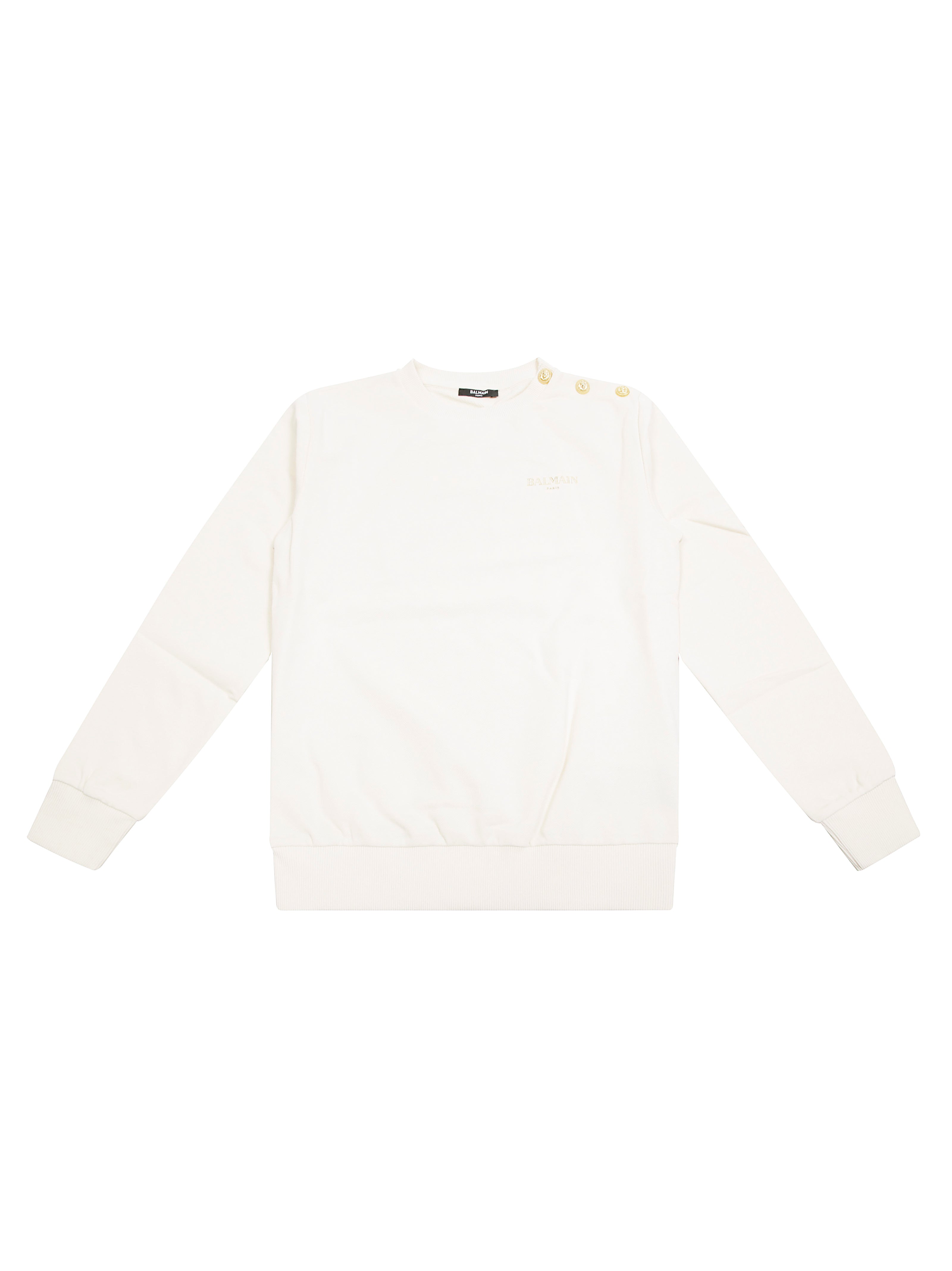 BALMAIN Mini Logo Sweatshirt with Gold Buttons