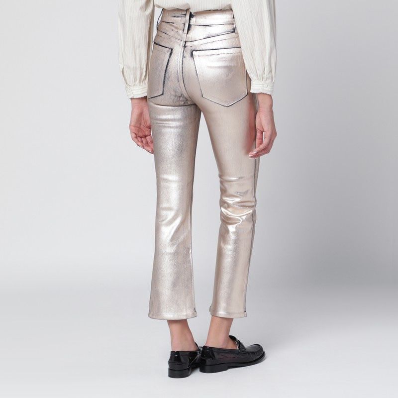 FRAME Champagne Metallic Mini Cropped Trousers