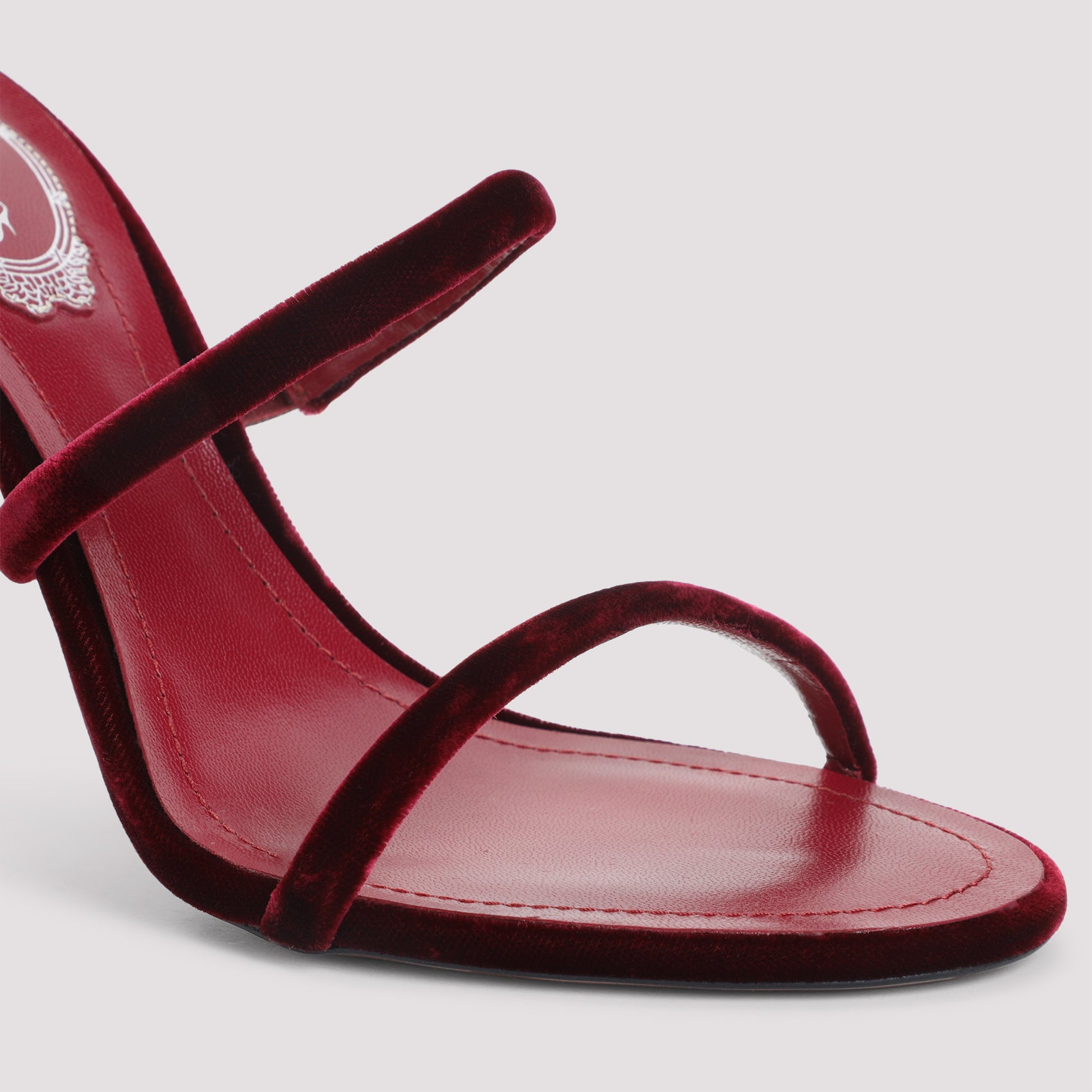 RENE` CAOVILLA Velvet Snake Sandals with 10.5cm Heel Height